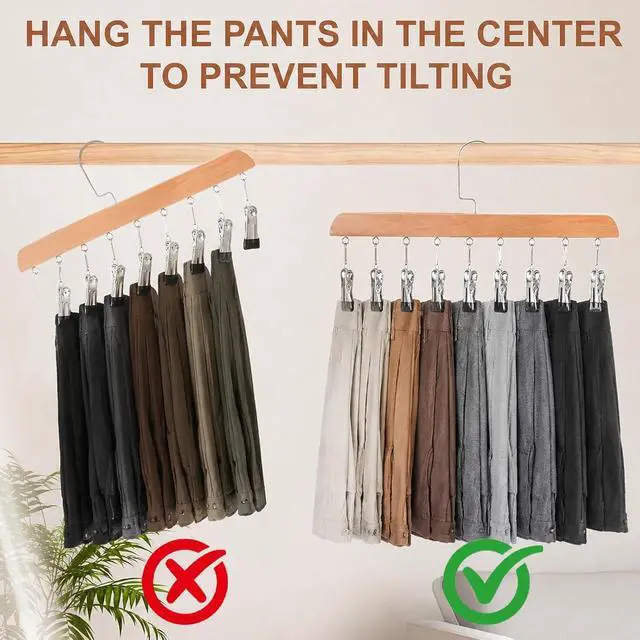 Alt view image 5 of 7 - Legging Organizer for Closet, 2 Pack Yoga Pants Hangers w/10 Clips | Pants Hangers Holds 20 Leggings, Space Saving Hanging Closet Organizer College Dorm Essentials Apartment Essential