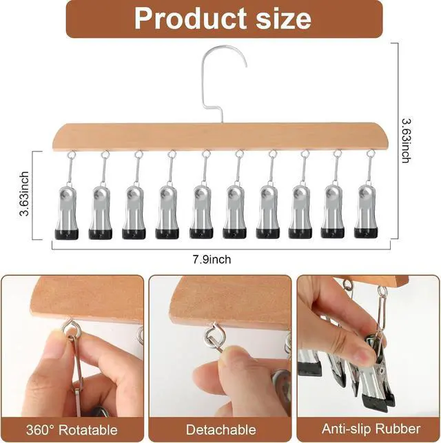 Alt view image 7 of 7 - Legging Organizer for Closet, 2 Pack Yoga Pants Hangers w/10 Clips | Pants Hangers Holds 20 Leggings, Space Saving Hanging Closet Organizer College Dorm Essentials Apartment Essential