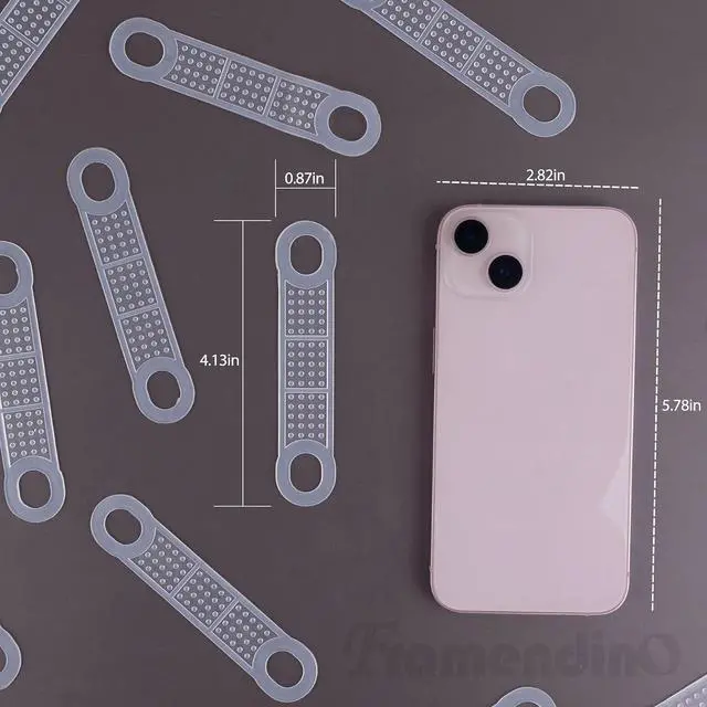 Alt view image 3 of 7 - Framendino, 100 Pack Clear Non-Slip Rubber Clothes Hanger Grips Clothing Strips Hanging Accessories