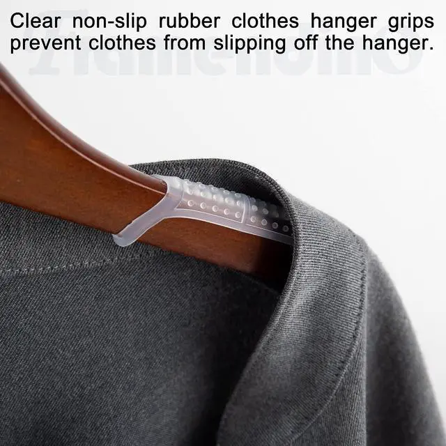 Alt view image 4 of 7 - Framendino, 100 Pack Clear Non-Slip Rubber Clothes Hanger Grips Clothing Strips Hanging Accessories
