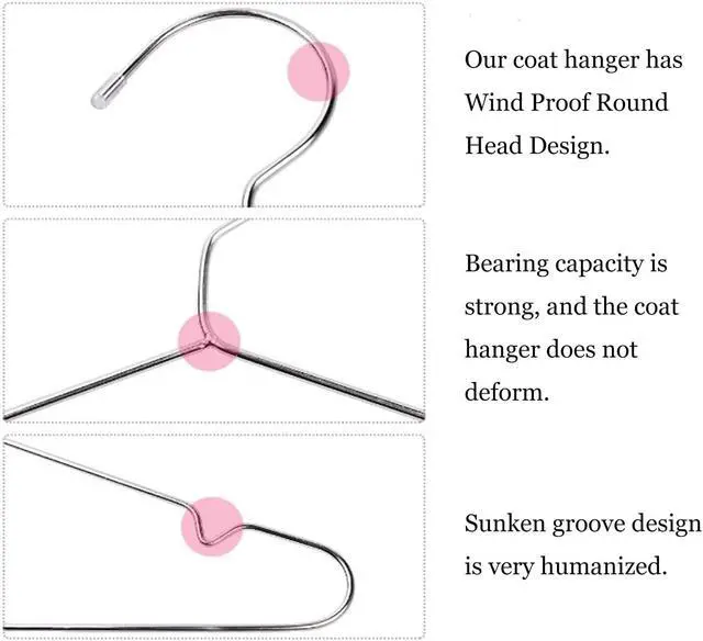 Alt view image 4 of 7 - 10 Pack Stainless Steel 15.75 Inches Clothes Hangers - Strong Heavy Duty, Ultra Thin Space Saving, Durable Slim Sleek Silver