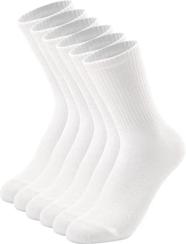 Main image of DOKUTOKU 3-12 Pack Womens Crew Socks Size 6-9 Light Weight Thin Casual Calf Socks
