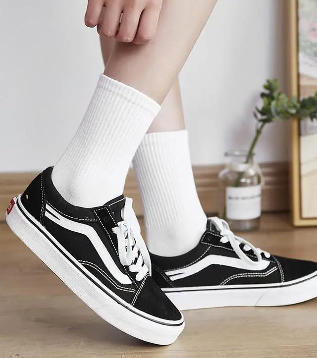 Alt view image 2 of 5 - DOKUTOKU 3-12 Pack Womens Crew Socks Size 6-9 Light Weight Thin Casual Calf Socks