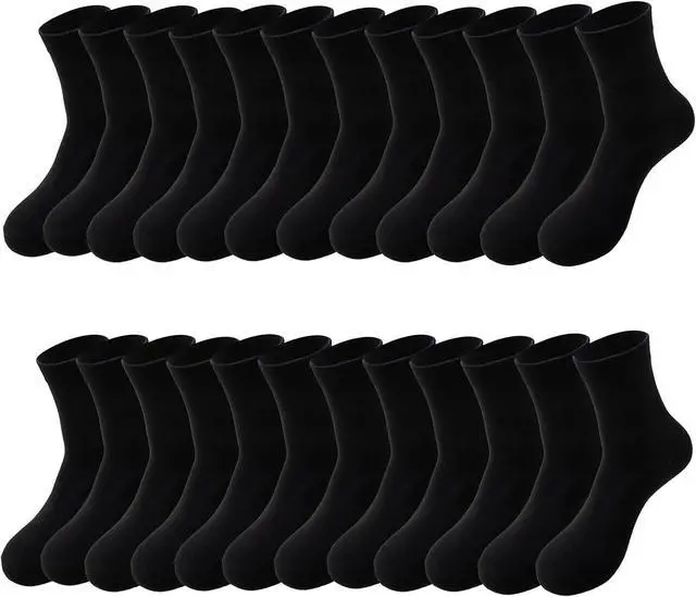 Main image of 12 Pairs Crew Dress Socks for Men & Women,US Size 6-11 or 12-14 | Made with 65% cotton,15% polyester and 20% spandex Blend,Men's and women's dress socks for Everyday Wear and Travel Backup