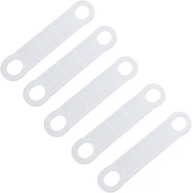 Alt view image 2 of 5 - 100PCS 100mm Transparent Coloured Hanger Slipcovers Anti Slip Silicone Protection Garment Hanger Bar Anti Slip Stickers Suitable for Wooden or Plastic Hanger