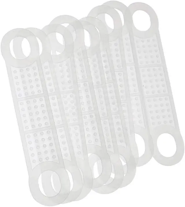 Alt view image 5 of 5 - 100PCS 100mm Transparent Coloured Hanger Slipcovers Anti Slip Silicone Protection Garment Hanger Bar Anti Slip Stickers Suitable for Wooden or Plastic Hanger