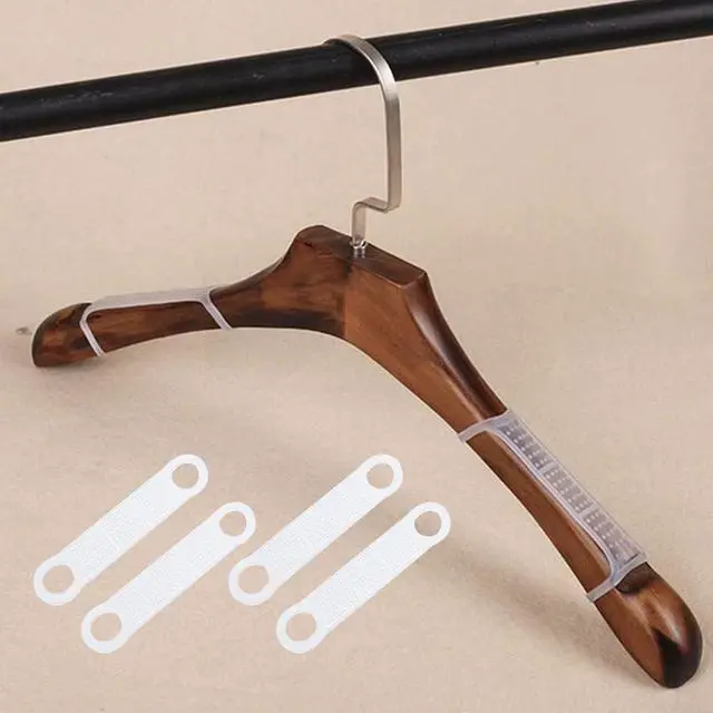 Alt view image 4 of 5 - 100PCS 100mm Transparent Coloured Hanger Slipcovers Anti Slip Silicone Protection Garment Hanger Bar Anti Slip Stickers Suitable for Wooden or Plastic Hanger