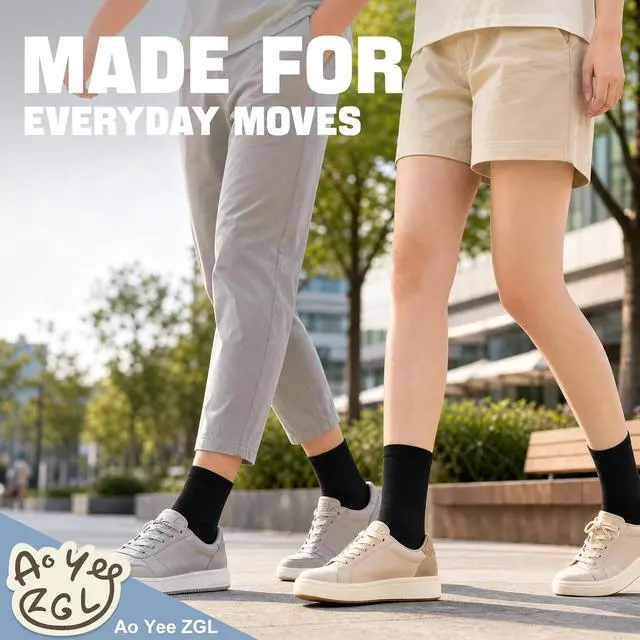 Alt view image 6 of 6 - 12 Pairs Crew Dress Socks for Men & Women,US Size 6-11 or 12-14 | Made with 65% cotton,15% polyester and 20% spandex Blend,Men's and women's dress socks for Everyday Wear and Travel Backup