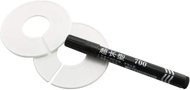 Alt view image 2 of 6 - TAODAN 20PCS White Clothing Rack Size Dividers with 1pcs Black Marker Pen,Garment Tags Size Marking Ring Round Hangers Size Dividers