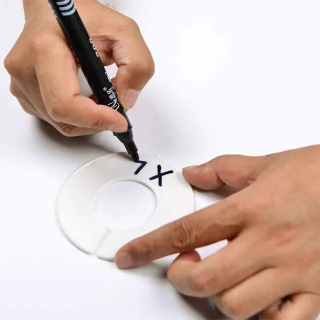 Alt view image 5 of 6 - TAODAN 20PCS White Clothing Rack Size Dividers with 1pcs Black Marker Pen,Garment Tags Size Marking Ring Round Hangers Size Dividers