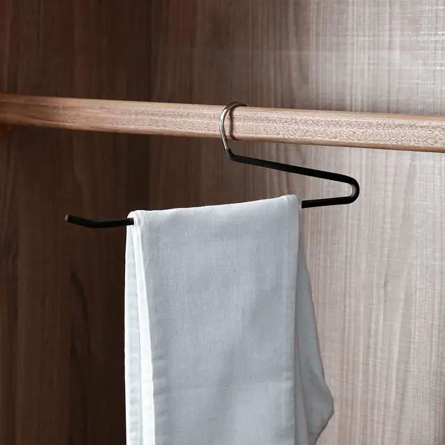 Alt view image 5 of 6 - Open Ended Pants Hangers, 5 Pack, Single Rod Trouser/Slack Hangers, Semi-Open Space-Saving Pant Hanger for Jeans (Black)