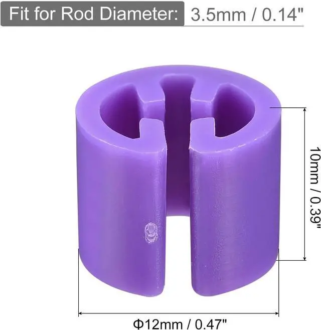 Alt view image 2 of 5 - MECCANIXITY Clothes Hanger Marker Blank Fit 3.5mm Rod for Garment Color Coding Purple Count 100