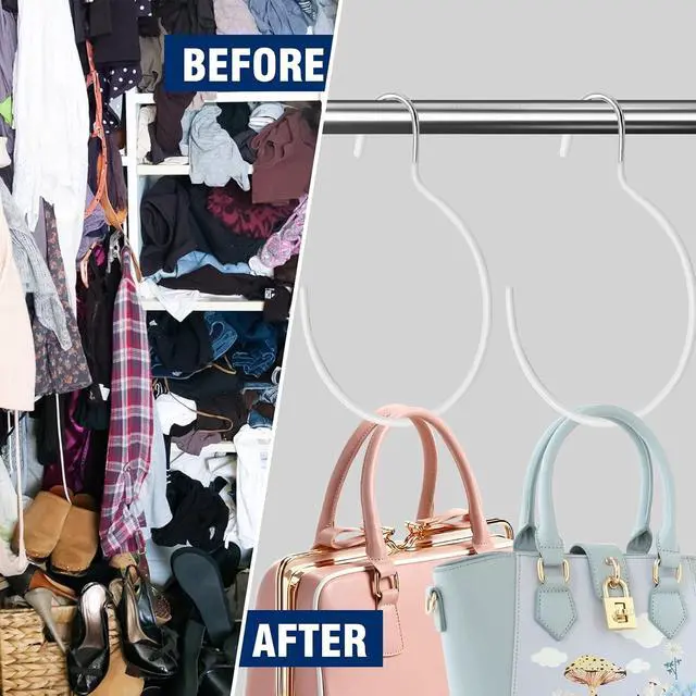 Alt view image 5 of 7 - 5 Pieces Non-Slip Tie Hanging Hooks Scarf Ring Hanger Belt Organizer Closet Accessories Organizer for Ties Scarves Belts and Jewelry (White)