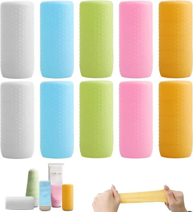 Main image of YUBIRD 10 PCS Silicone Bottle Sleeves for Travel Toiletries,Leak-Proof Covers,Cruise Essentials for Women and Men,Travel Must-Haves,Colorful Elastic Sleeves