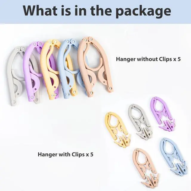 Alt view image 6 of 7 - Travel Hangers, Cruise Ship Essentials Travel Essentials, Portable Cruises Must Haves 2026, Folding Hangers for Suitcase, RV Camping Airplane Europe Vacation Essential (10, Mixed)