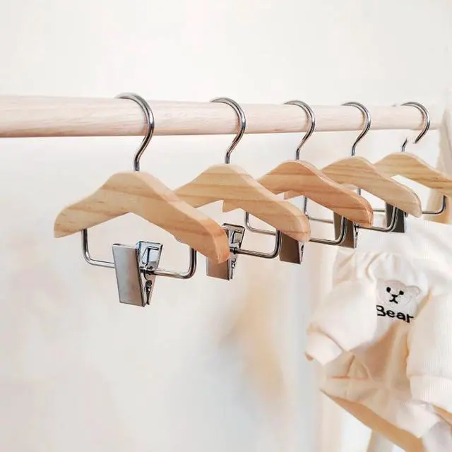 Alt view image 5 of 7 - Ximimark 3PCS Solid Wood Mini Hanger for Pet Clothes Dog Clothing Hanger with Clip and Hook for Pet Accessories