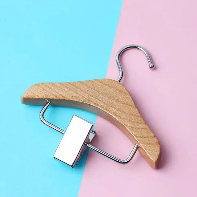 Alt view image 7 of 7 - Ximimark 3PCS Solid Wood Mini Hanger for Pet Clothes Dog Clothing Hanger with Clip and Hook for Pet Accessories