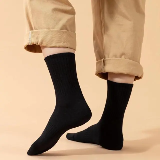 Alt view image 2 of 6 - Ndoobiy 6 Pairs Mens Cotton Crew Socks for Men Size 9-11 Size 10-13