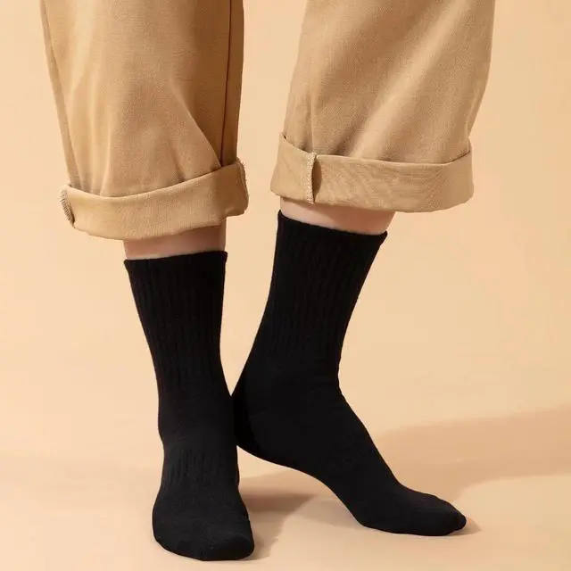Alt view image 5 of 6 - Ndoobiy 6 Pairs Mens Cotton Crew Socks for Men Size 9-11 Size 10-13