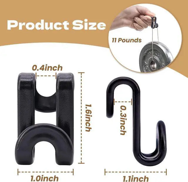 Alt view image 6 of 7 - Mlici Clothes Hanger Connectors - 60 Pcs Multi-Level Cascading Hooks, Black | Heavy Duty Plastic Hooks for Space Saver Closet Organizer, College Dorm Essentials, Easy to Use, Heavy Duty Up to 11 lbs