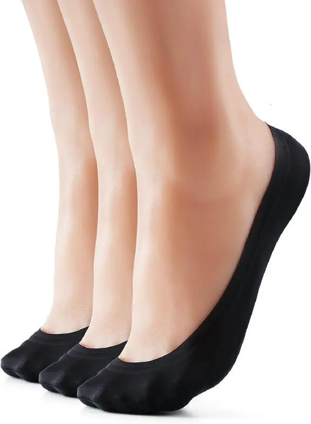 Main image of No Show Socks Women Nylon Low Non-Slip Thin Liner Socks for Flats | Breathable material, Invisible hidden in high heels, Double anti-slip grip, Snug fit for ballet shoes casual