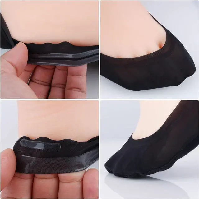Alt view image 2 of 6 - No Show Socks Women Nylon Low Non-Slip Thin Liner Socks for Flats | Breathable material, Invisible hidden in high heels, Double anti-slip grip, Snug fit for ballet shoes casual