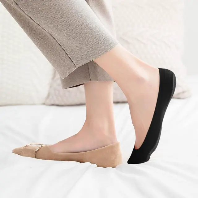 Alt view image 4 of 6 - No Show Socks Women Nylon Low Non-Slip Thin Liner Socks for Flats | Breathable material, Invisible hidden in high heels, Double anti-slip grip, Snug fit for ballet shoes casual