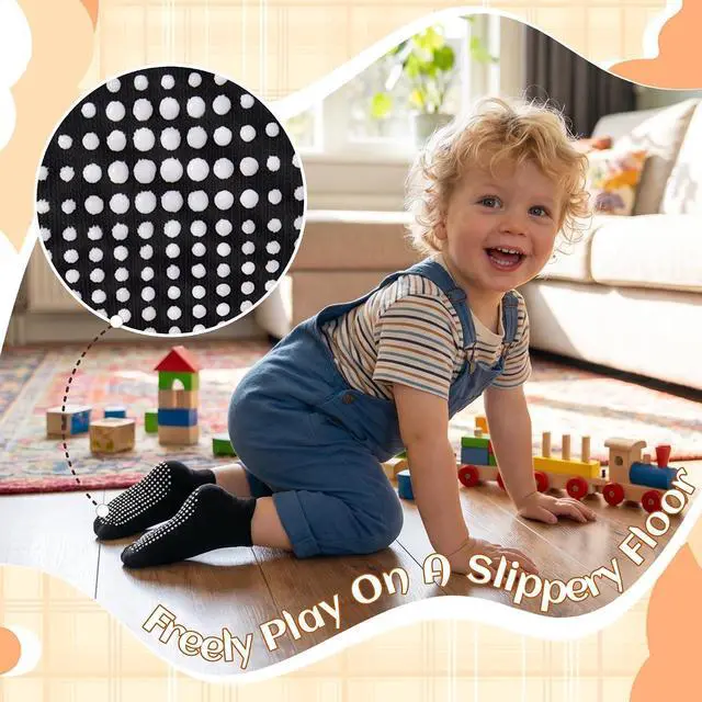 Alt view image 2 of 7 - HYCLES 15 Pairs Toddler Socks, Kids Grip Socks for 6-12 Month 1-7 Years Non Slip Ankle Sock for Baby Boys Girls