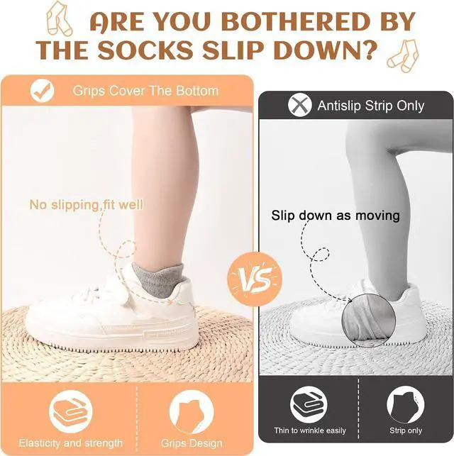 Alt view image 4 of 7 - HYCLES 15 Pairs Toddler Socks, Kids Grip Socks for 6-12 Month 1-7 Years Non Slip Ankle Sock for Baby Boys Girls