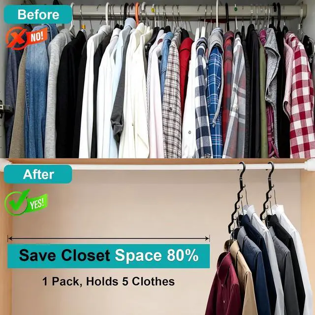 Alt view image 3 of 7 - Closet Organizers and Storage,Upgraded Organization and Storage Clothes Hanger,10 Pack College Dorm Room Essentials,Sturdy Space Saving Hangers for Thick Clothe