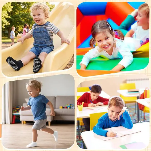 Alt view image 7 of 7 - HYCLES 15 Pairs Toddler Socks, Kids Grip Socks for 6-12 Month 1-7 Years Non Slip Ankle Sock for Baby Boys Girls