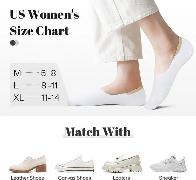 Alt view image 7 of 7 - wernies No Show Socks Women Low Cut Ankle Socks Non Slip 4/8 Pairs | Thin Flat Boat Line Short Socks with Silicone Heel Grips, Breathable Combed Cotton, Invisible Socks,Size 5-14