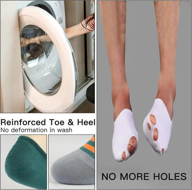 Alt view image 7 of 7 - COOPLUS Mens No Show Socks Cotton Low Cut Non Slip Casual Socks Invisible Flat Boat Socks (8 Pairs)