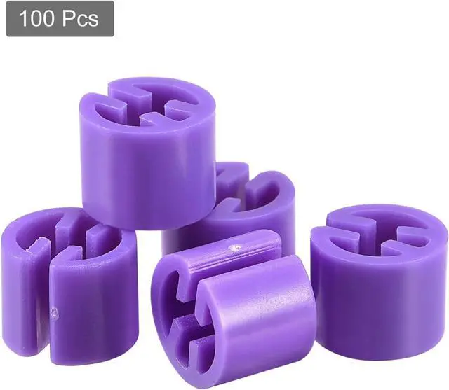 Alt view image 3 of 5 - MECCANIXITY Clothes Hanger Marker Blank Fit 3.5mm Rod for Garment Color Coding Purple Count 100