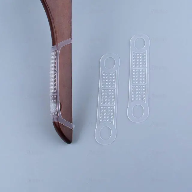 Alt view image 6 of 7 - AUEAR, 100 Pack Clear Non-Slip Rubber Clothes Grips Clothing Strips for Wood Plastic Hangers Home Stores Use