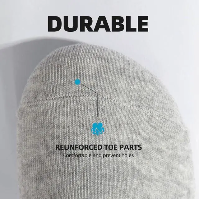 Alt view image 6 of 7 - 6/12 Pairs No Show Cotton Low Cut Socks - Men & Women's Bulk Liner Socks