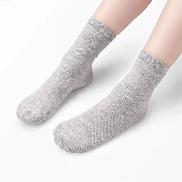 Alt view image 6 of 7 - ZERULETS 15 Pairs Kids Socks Toddler Crew School Athletic Socks 1-14 Years | Boys Girls Dress Mid Calf Cut Socks, Black, White, Gray, Fit for School, Daily, Casual, Sports