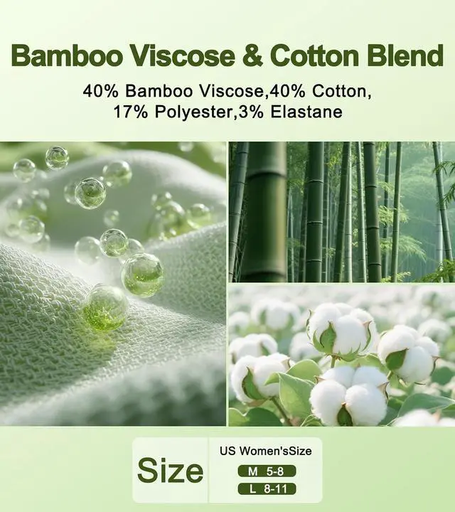 Alt view image 5 of 6 - Ankle Socks for Women, Bamboo Viscose Moisture Wicking Socks | 40% Bamboo Viscose and 40% Cotton,Breathable Low Cut Cooling Socks for Summer in Gift Box, Fit Womens Shoe Size 7-9/9-11