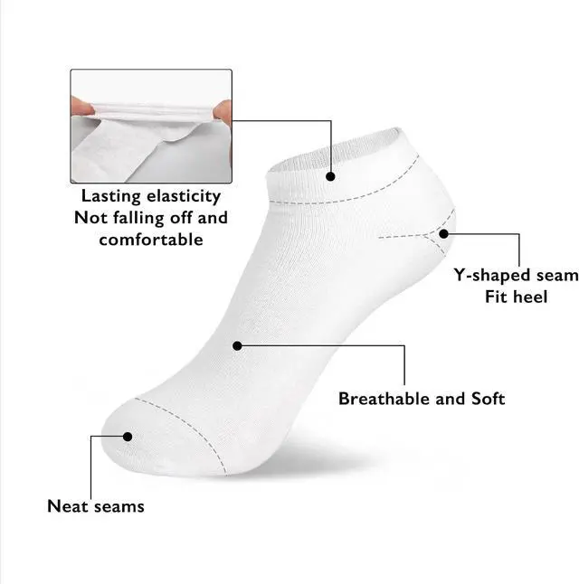 Alt view image 6 of 6 - DarkCom Low Cut Ankle Socks for Women and Men, 8 Pairs Thin Cotton Socks