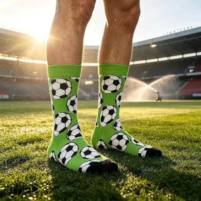 Alt view image 2 of 7 - BONANGEL Dress Socks for Men, Funny Novelty Soccer Sports Crew Socks | Gifts for Soccer Coaches Fans Players, Soft and Breathable, Elastic Stretch, Smooth Toe, US Size 8-12