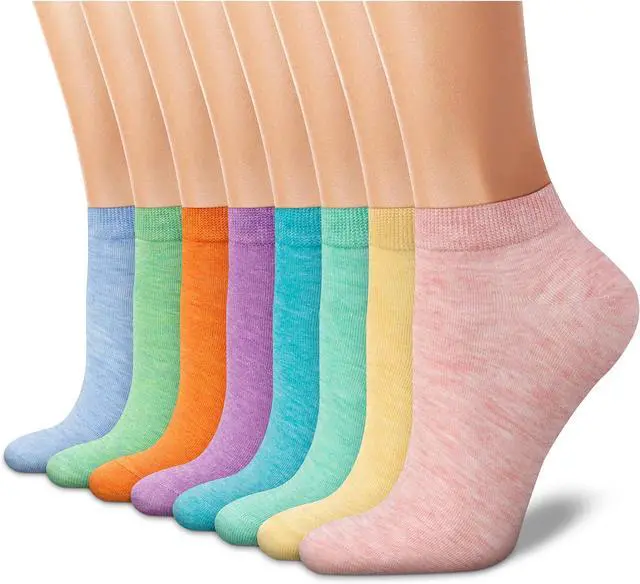 Main image of CHARKING 8 Pairs Ankle Socks for Women - Non Slip Cotton No Show Low Cut Casual Socks