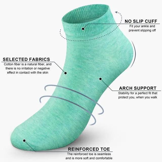 Alt view image 4 of 7 - CHARKING 8 Pairs Ankle Socks for Women - Non Slip Cotton No Show Low Cut Casual Socks