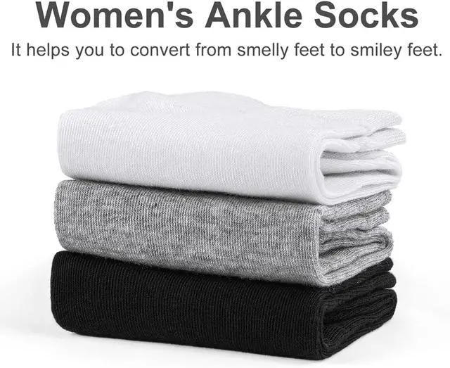 Alt view image 7 of 7 - CHARKING 8 Pairs Ankle Socks for Women - Non Slip Cotton No Show Low Cut Casual Socks