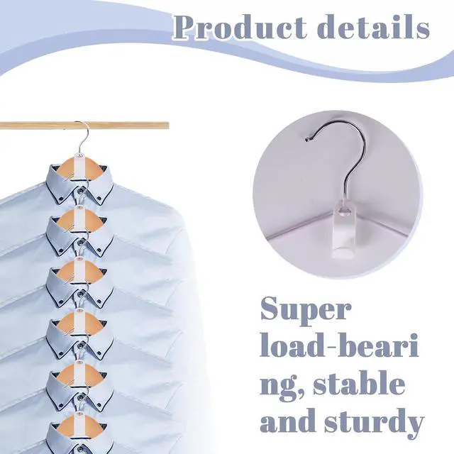 Alt view image 3 of 6 - MCPINKY 50 PCS Hanger Hooks, Hanger Connector Hooks Closet Space Savers | Hanging Clothes, White