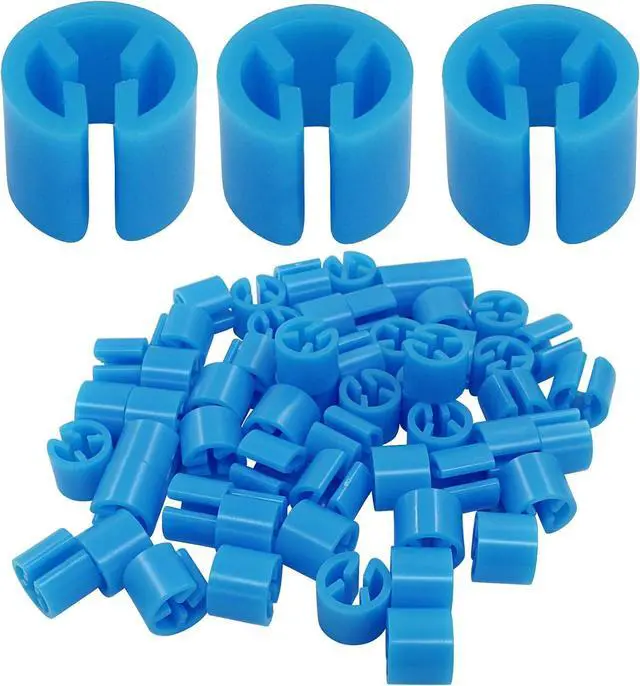 Main image of Clothes Hanger Marker Blank Clothing Tag Buckle, Blue, 100Pcs | Plastic Garment Size Markers, Colored Tag, For DIY Snap Labels