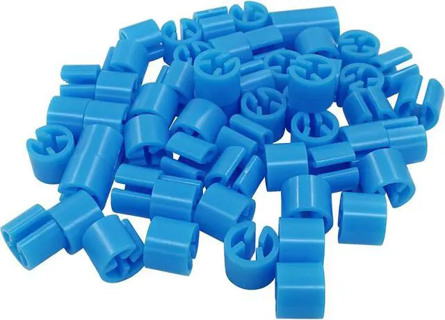 Alt view image 4 of 5 - Clothes Hanger Marker Blank Clothing Tag Buckle, Blue, 100Pcs | Plastic Garment Size Markers, Colored Tag, For DIY Snap Labels