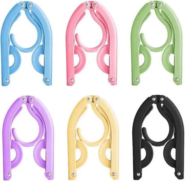 Alt view image 2 of 7 - 18pcs Travel Folding Hanger Household Multifunctional Portable Hanger