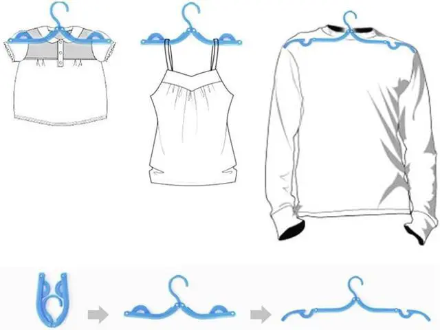Alt view image 4 of 7 - 18pcs Travel Folding Hanger Household Multifunctional Portable Hanger