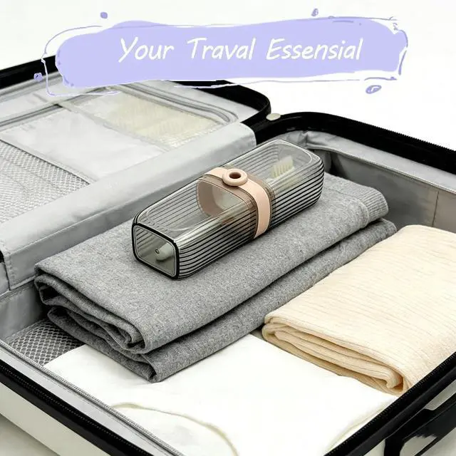 Alt view image 4 of 7 - Sunenlyst Travel Toothbrush Holder, Travel Toothbrush Case for Traveling, Large Capacity Toothbrush and Toothpaste Travel Case, 1Pcs Tooth Brush Holder with Cover for Camping, Business Trip and School