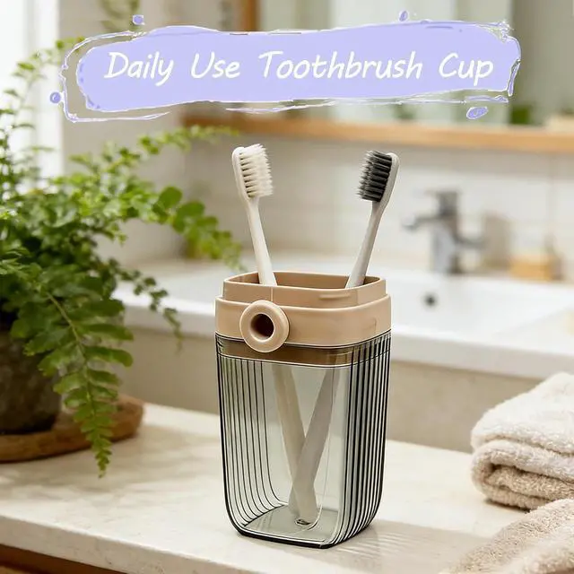 Alt view image 6 of 7 - Sunenlyst Travel Toothbrush Holder, Travel Toothbrush Case for Traveling, Large Capacity Toothbrush and Toothpaste Travel Case, 1Pcs Tooth Brush Holder with Cover for Camping, Business Trip and School